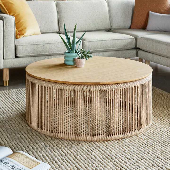 Handcrafted Premium Jute Centre Table – Rustic Elegance for Modern Living