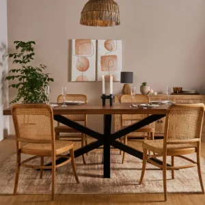 Premium 4-Seater Jute Dining Table – Handcrafted Elegance for Modern Living